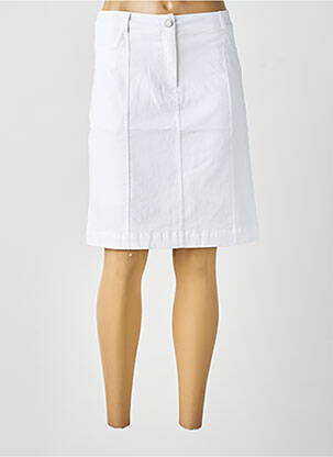 Jupe mi-longue stretch blanc SOYACONCEPT femme