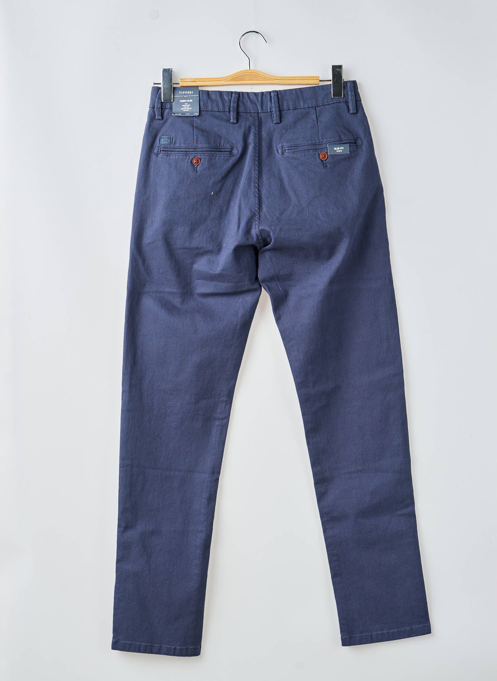 Pantalon chino stretch taille normale bleu TIFFOSI homme
