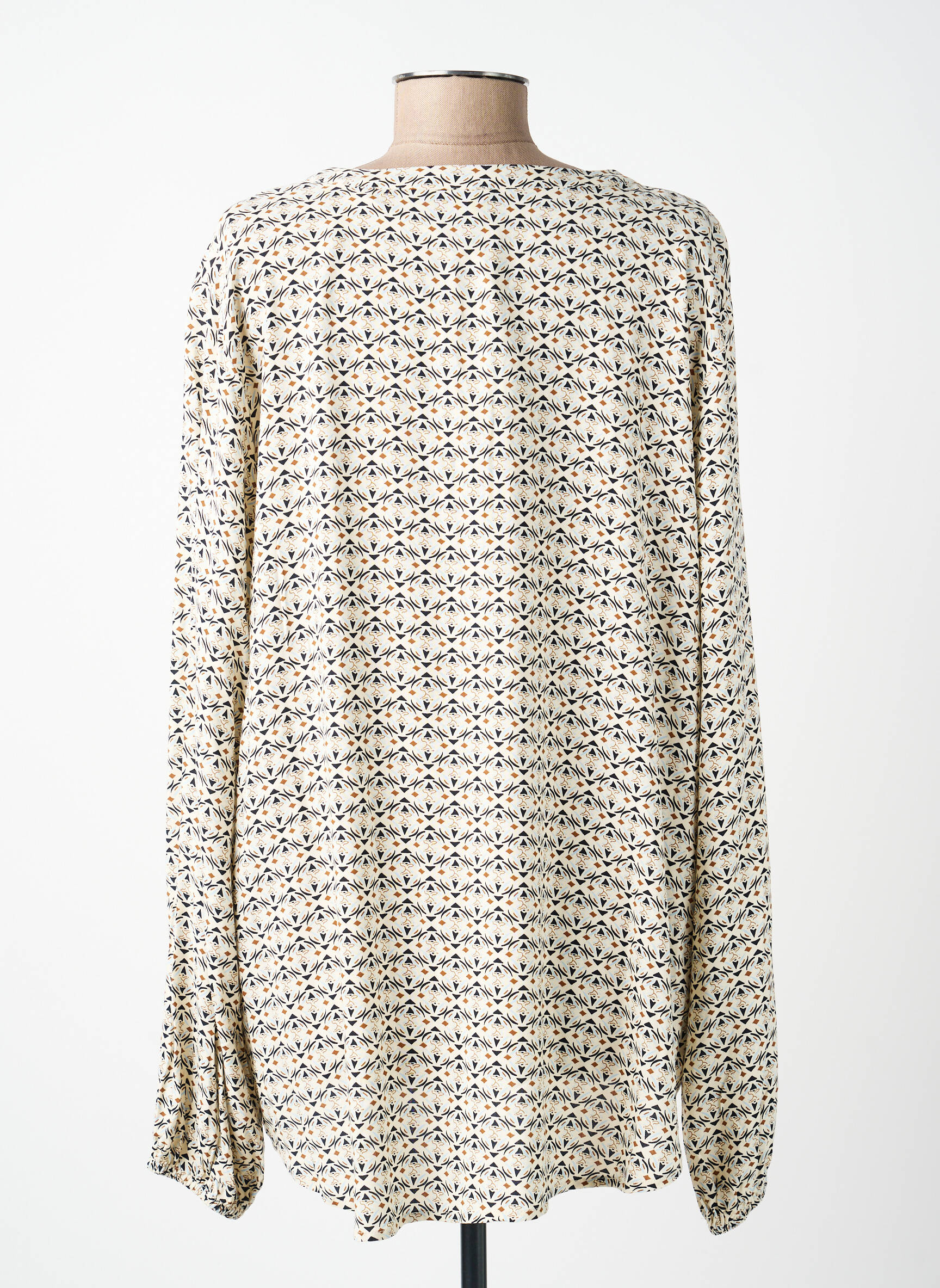 Blouse tissage popeline manches longues beige SOYACONCEPT femme