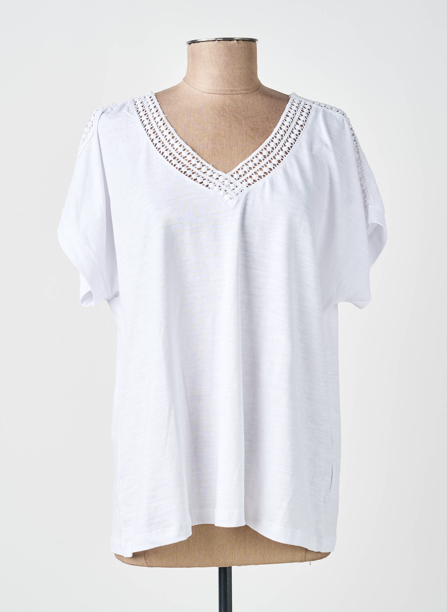 T-shirt coupe droite manches courtes blanc SOYACONCEPT femme