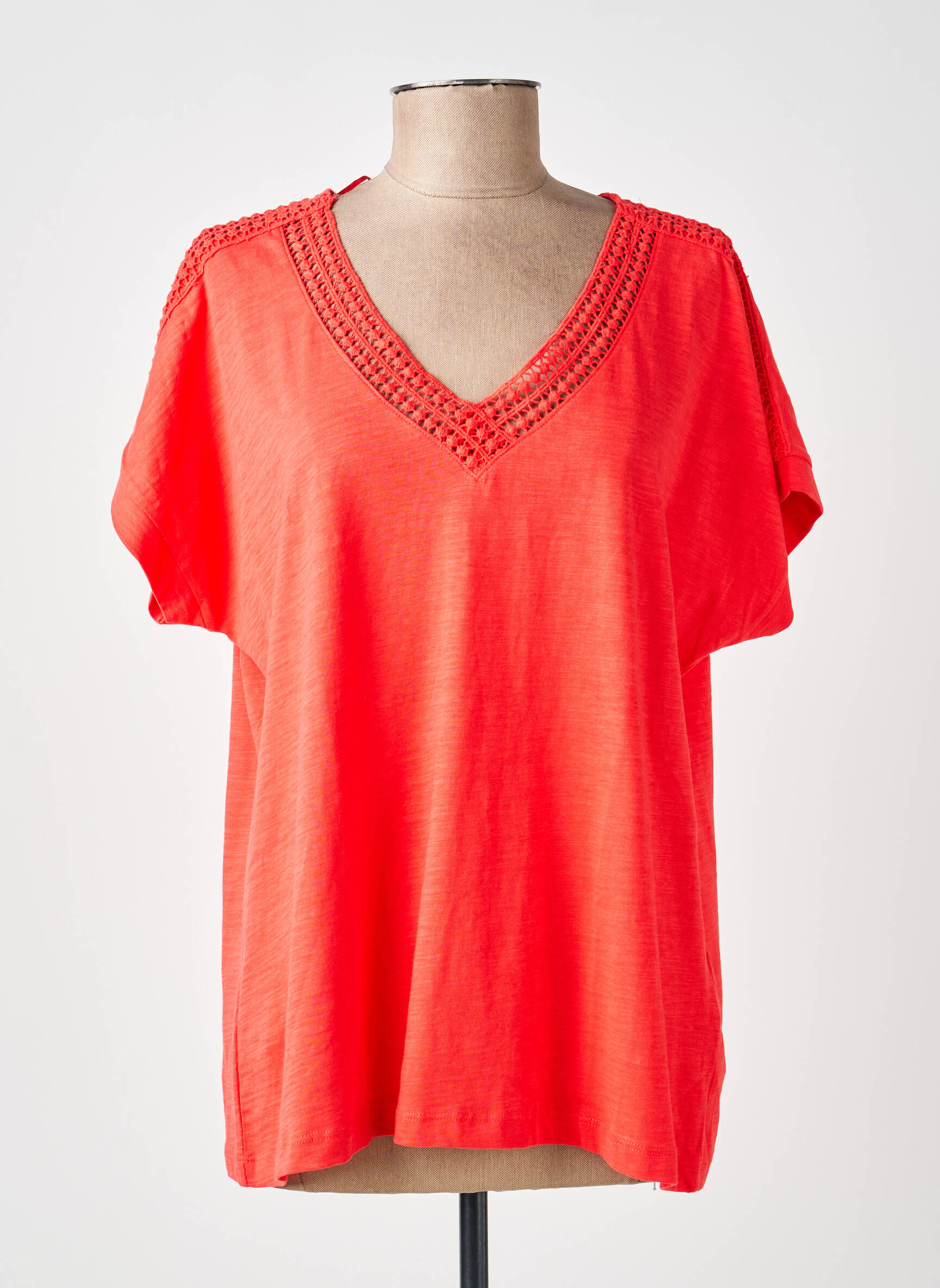 T-shirt coupe droite manches courtes rouge SOYACONCEPT femme