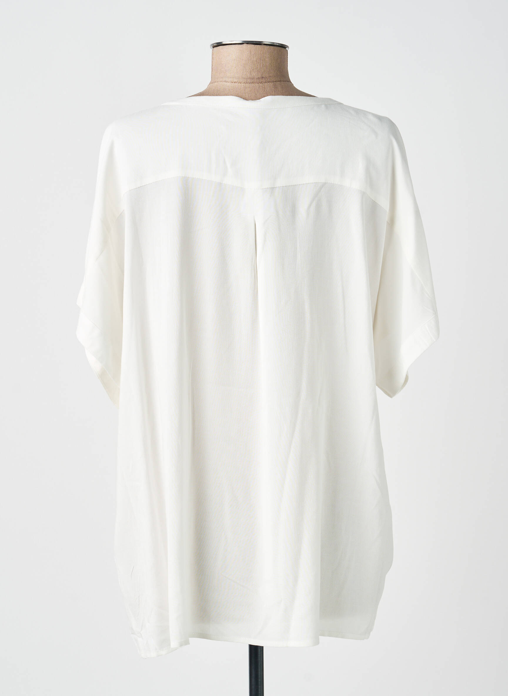 Blouse tissage popeline manches courtes blanc SOYACONCEPT femme