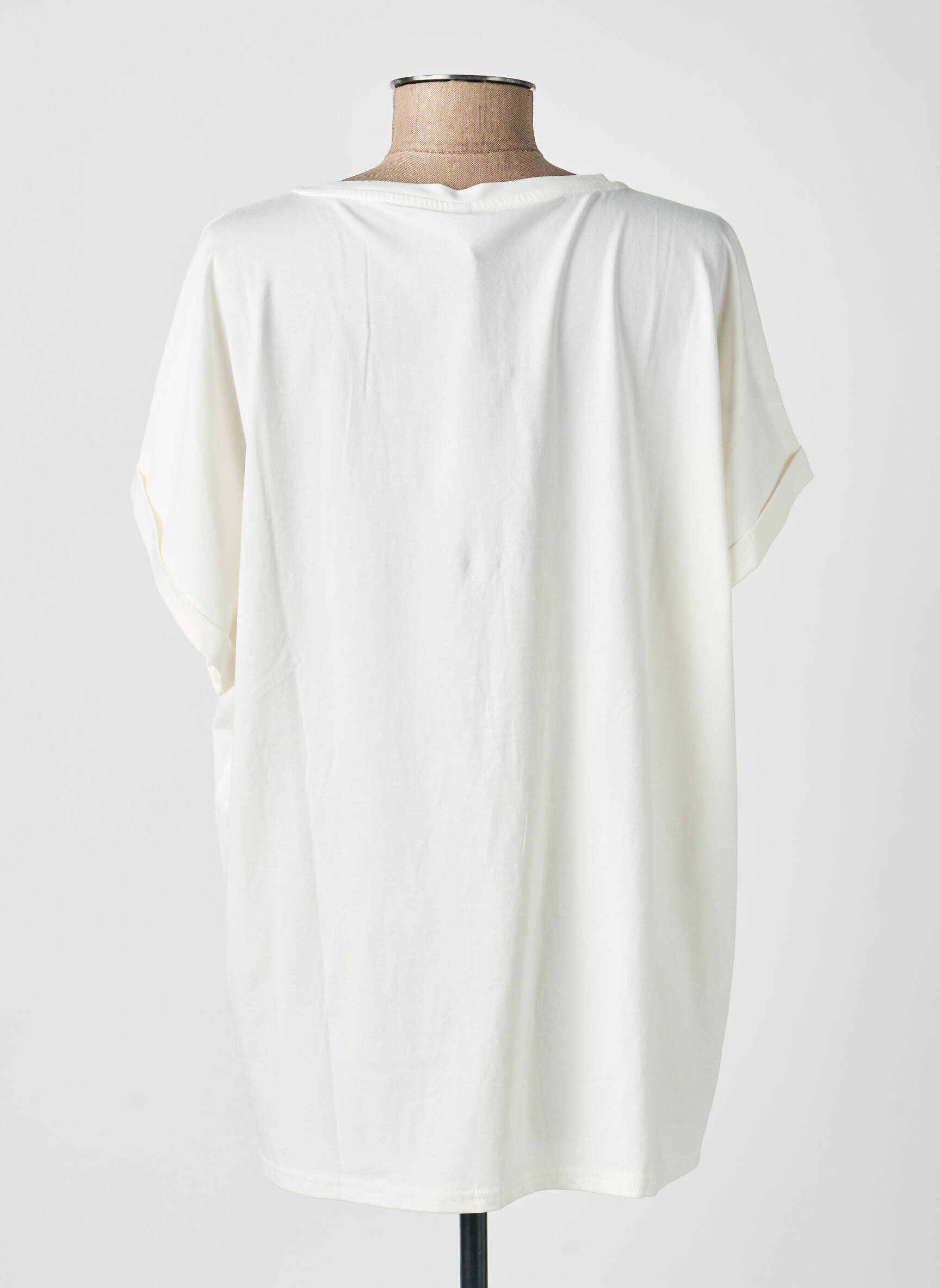 T-shirt sérigraphie floquée manches courtes blanc SOYACONCEPT femme