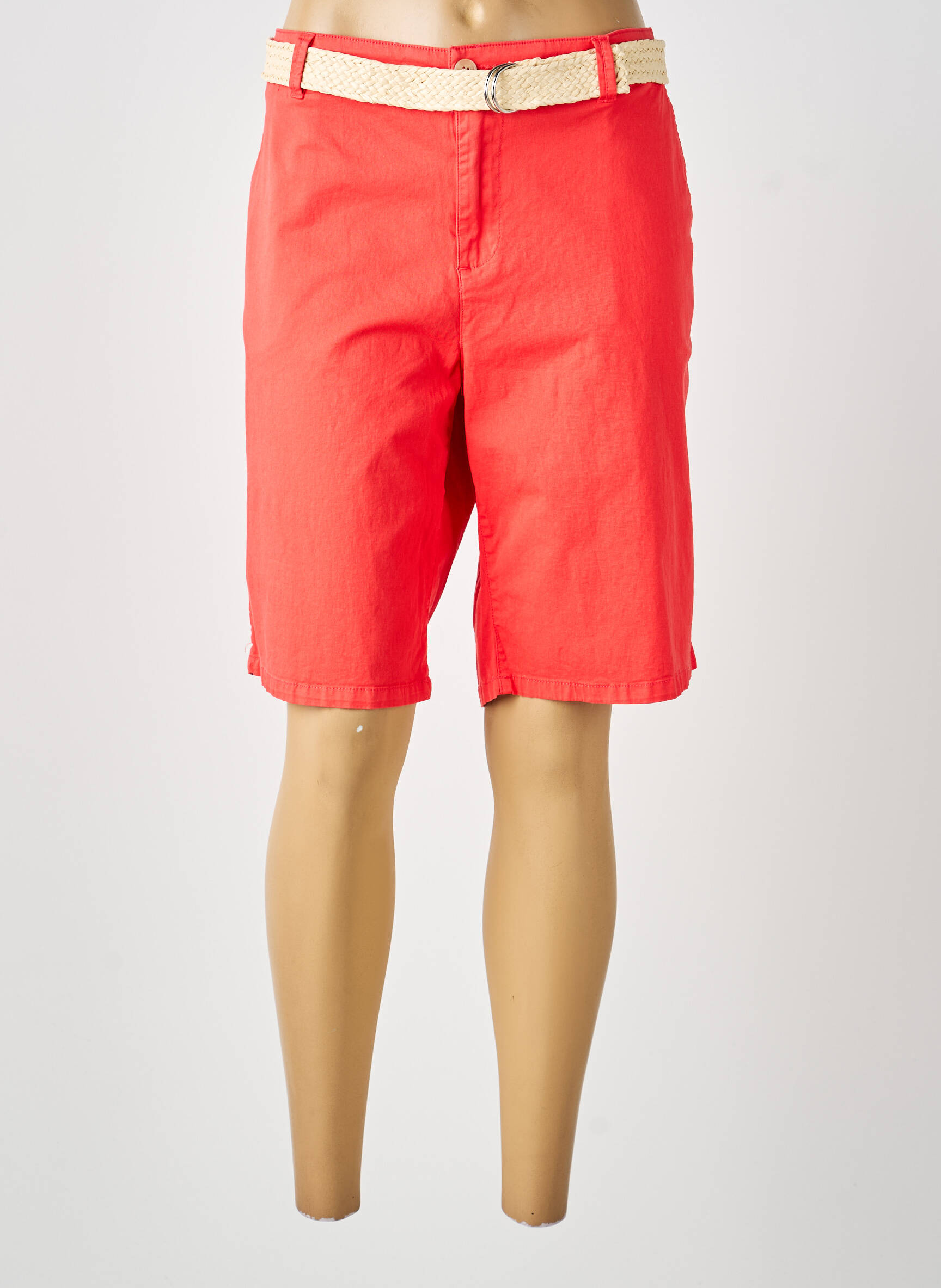 Bermuda tissage popeline taille normale rouge SOYACONCEPT femme
