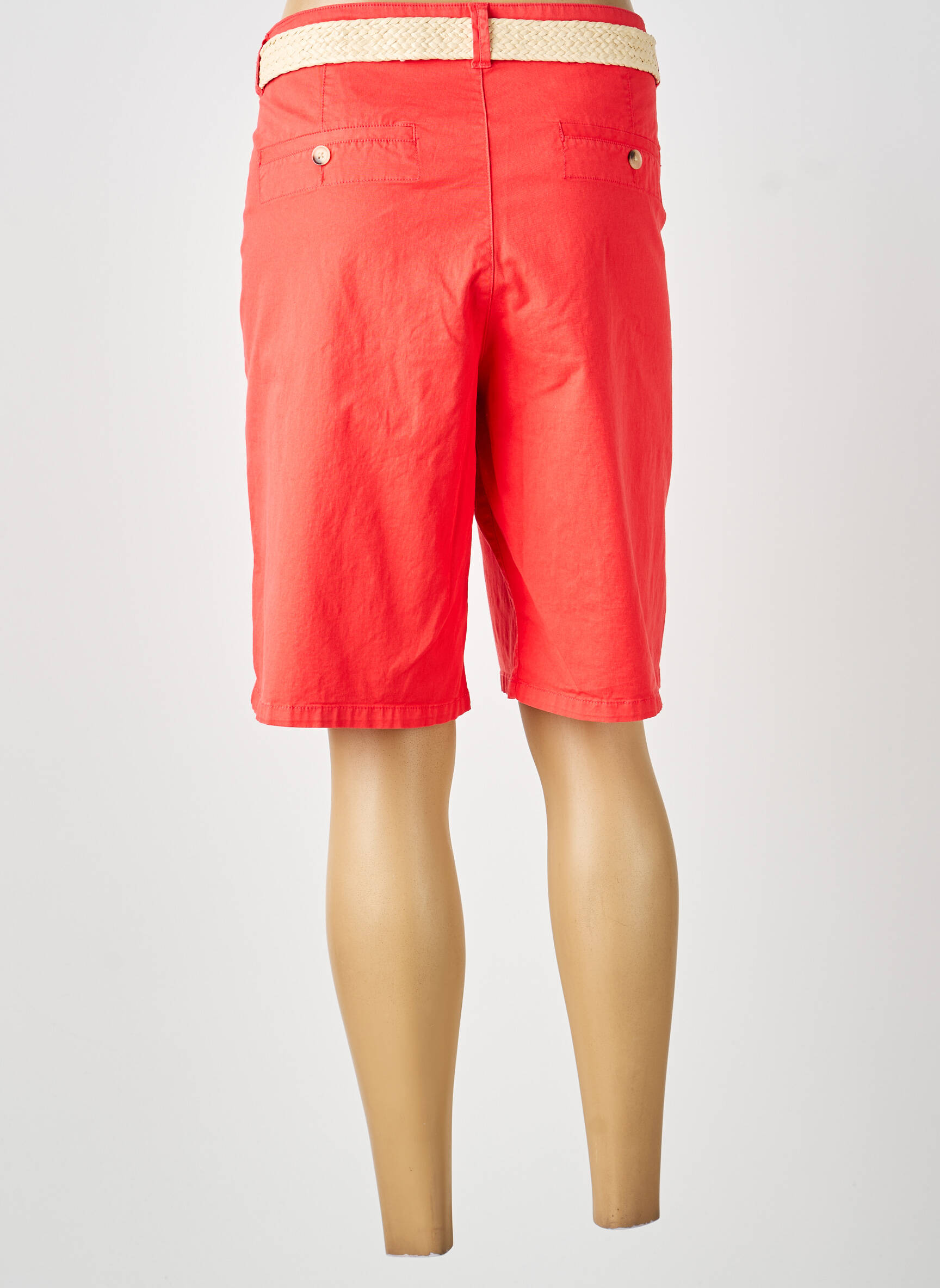 Bermuda tissage popeline taille normale rouge SOYACONCEPT femme