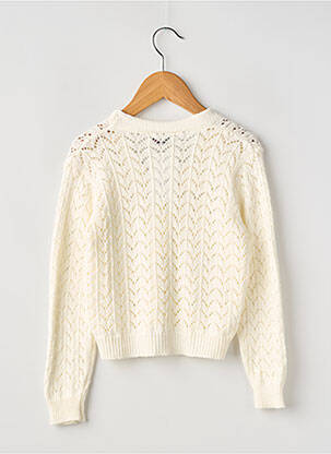 Gilet manches longues col v blanc MADE IN ITALY fille