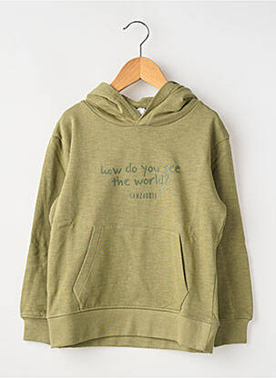 Sweat-shirt à capuche coupe droite manches longues vert ZY garçon