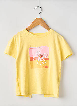 T-shirt coupe droite manches courtes jaune ZY fille