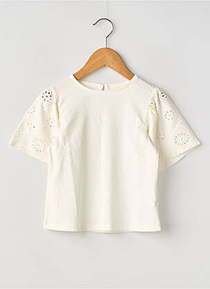 T-shirt coupe droite manches courtes blanc ZY fille