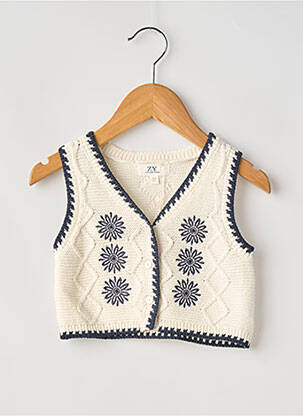 Gilet sans manche coupe cintrée blanc ZY fille