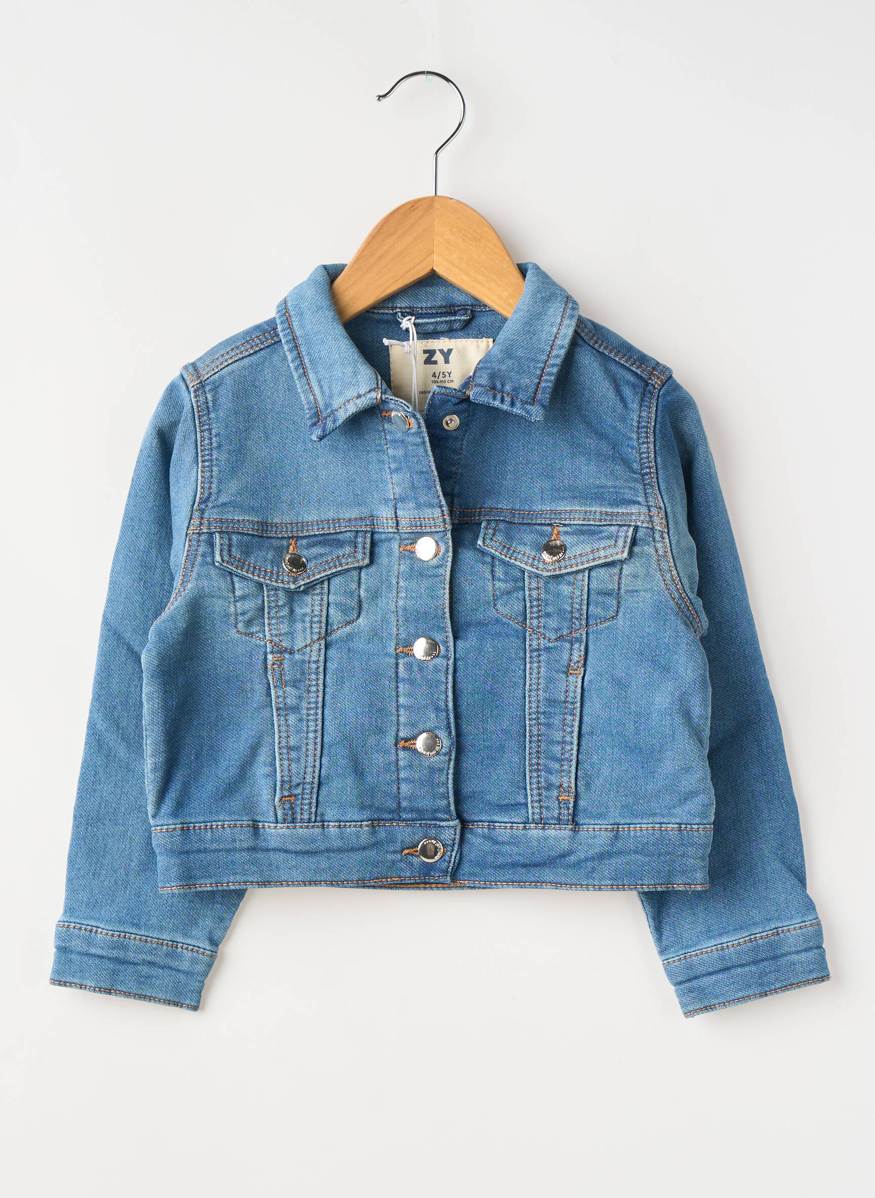 Veste casual fermeture boutonnée sur le devant bleu ZY fille