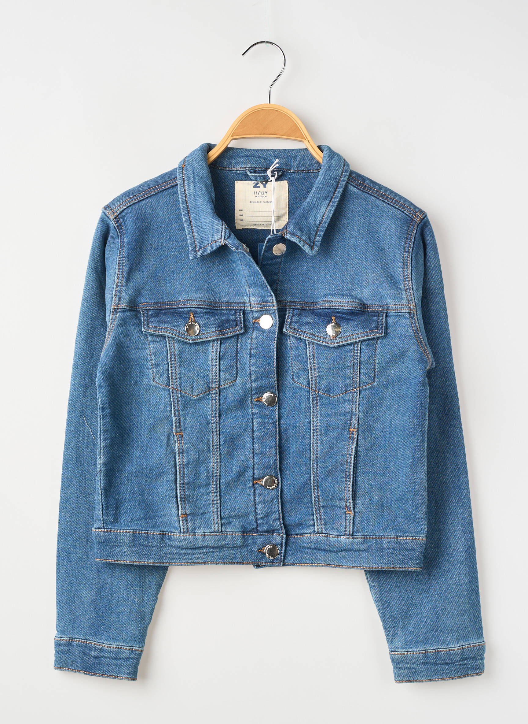 Veste casual fermeture boutonnée sur le devant bleu ZY fille