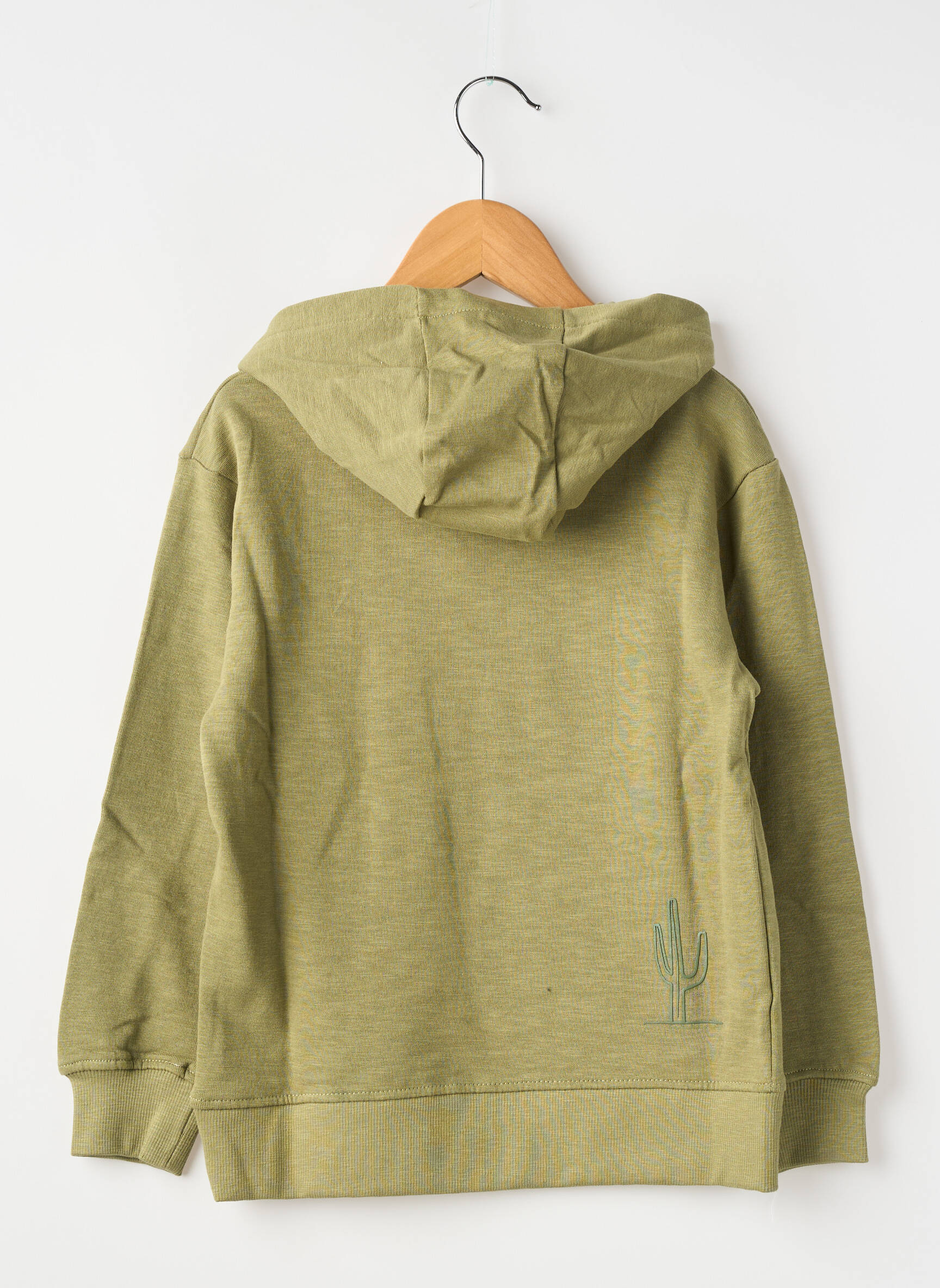 Sweat-shirt à capuche coupe droite manches longues vert ZY garçon