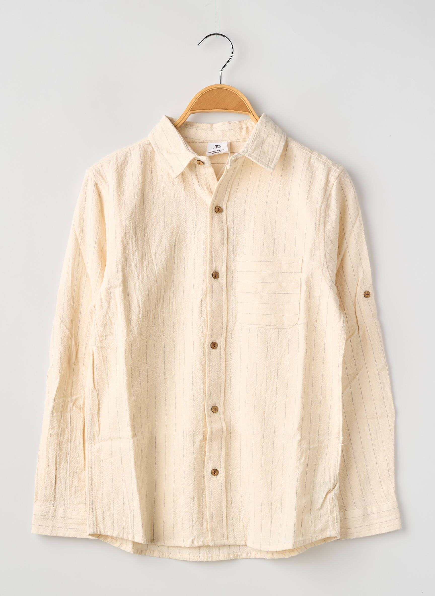 Chemise manches longues coupe droite beige ZY garçon