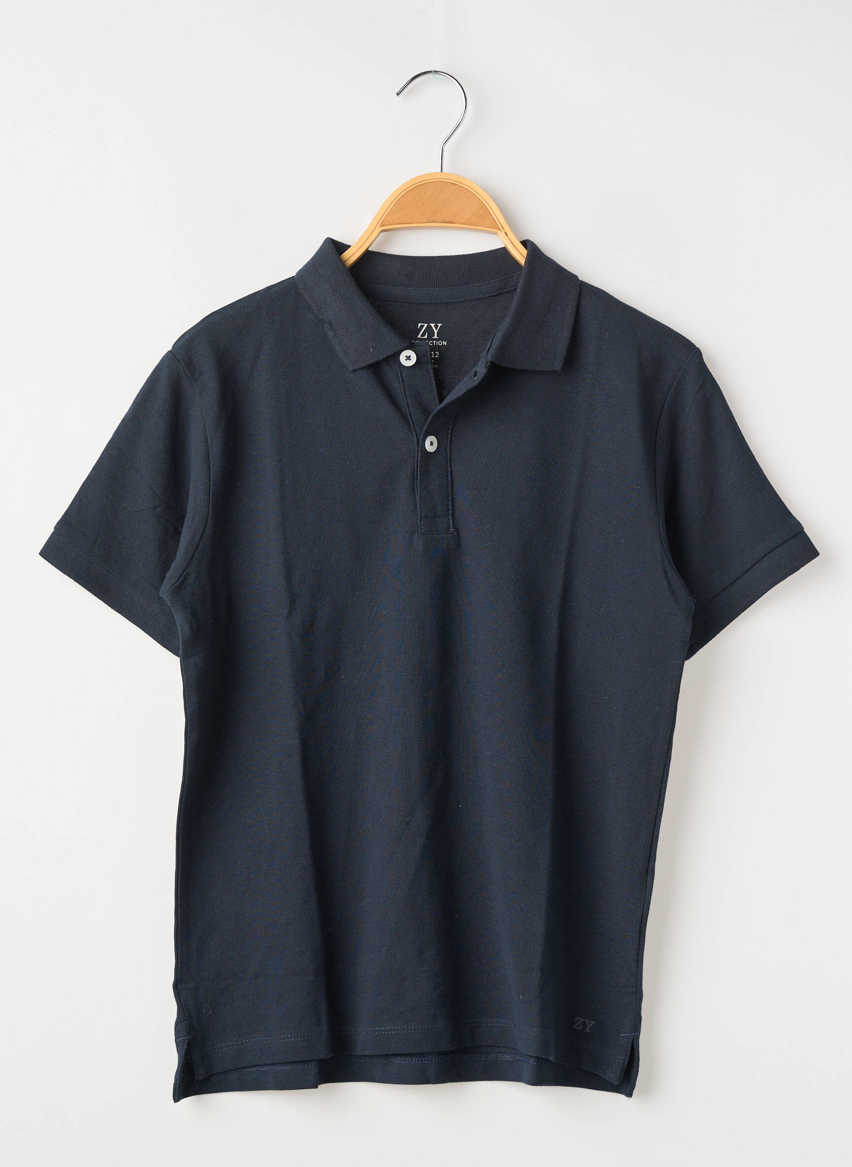 Polo coupe droite manches courtes bleu ZY garçon
