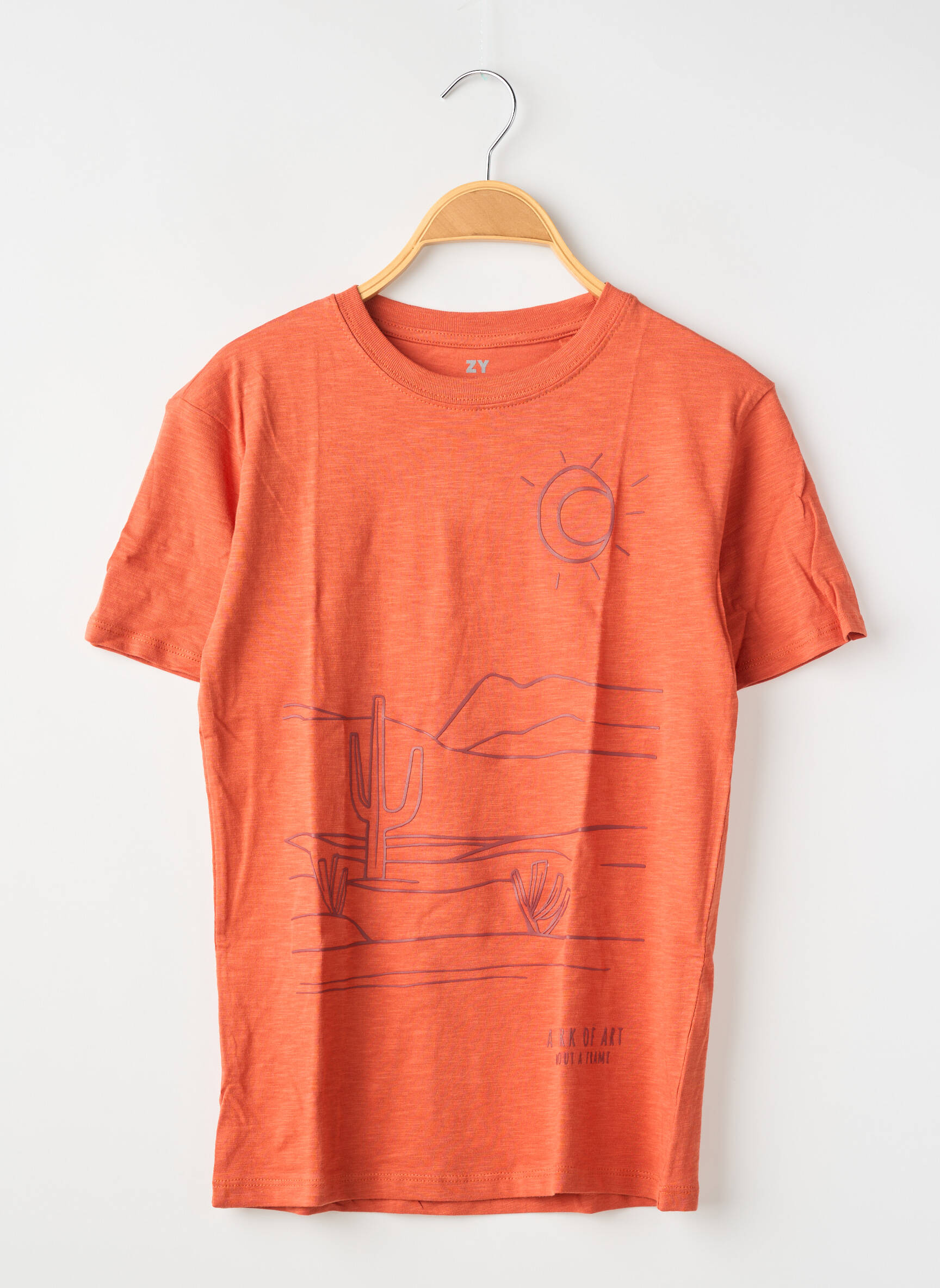 T-shirt coupe droite manches courtes orange ZY garçon