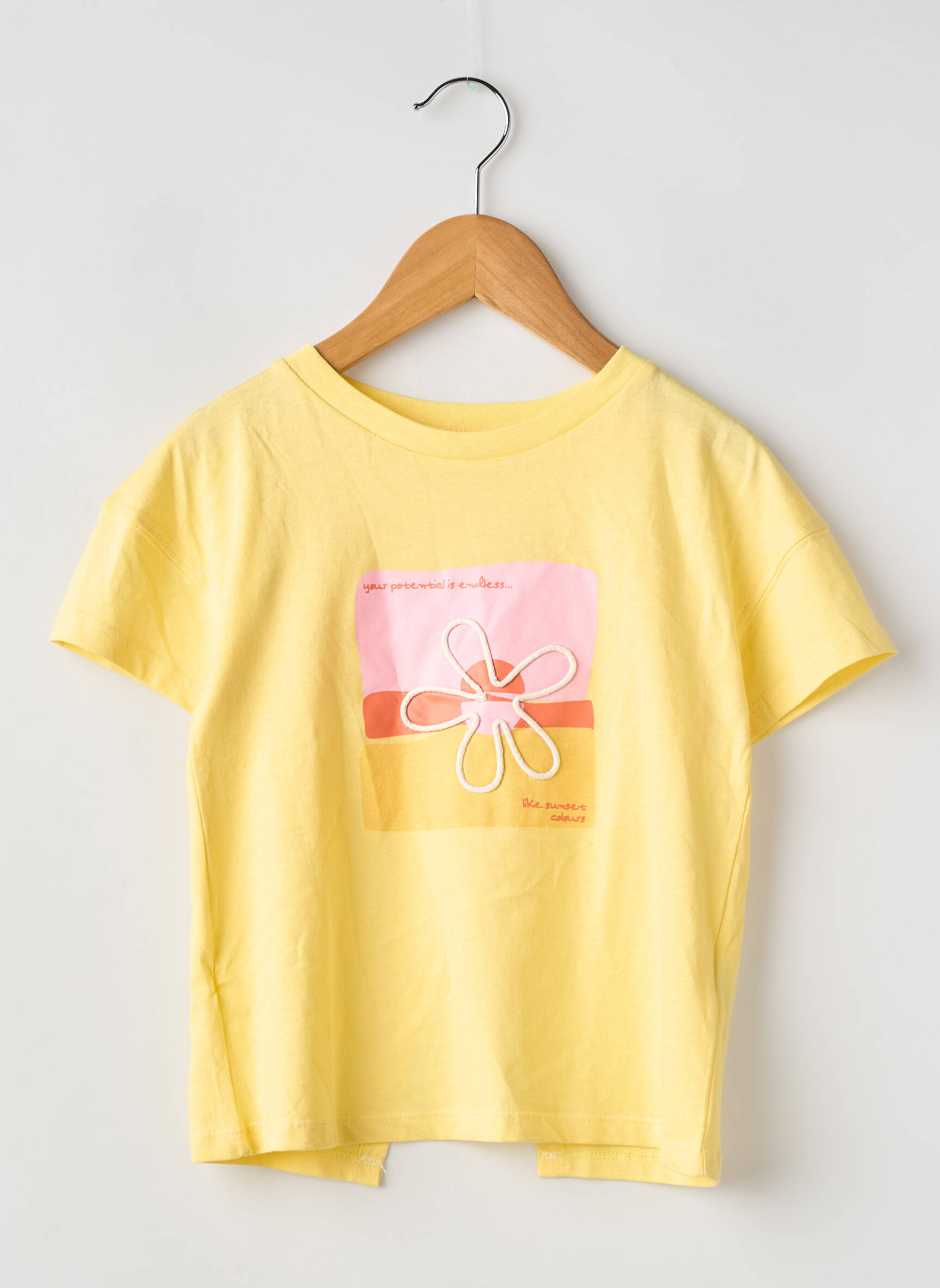 T-shirt coupe droite manches courtes jaune ZY fille
