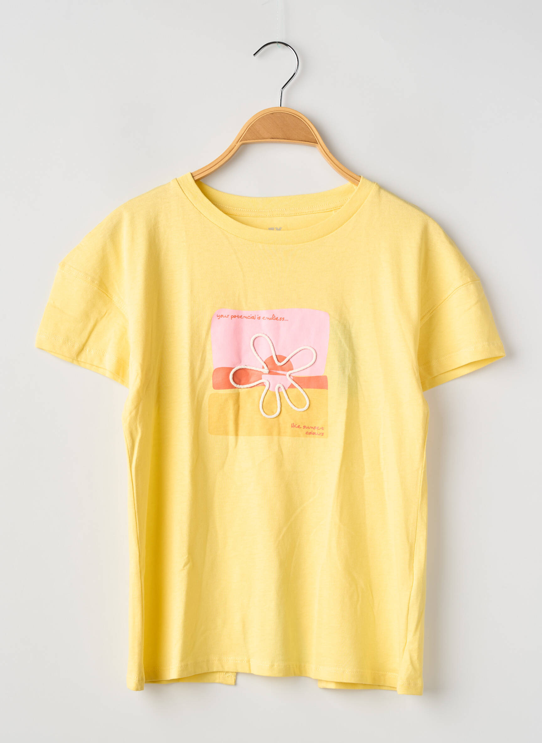 T-shirt coupe droite manches courtes jaune ZY fille