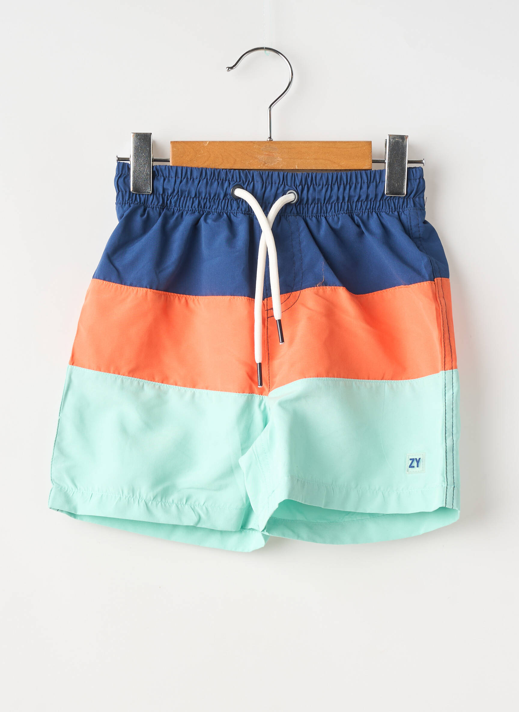 Short de bain imprimé rayures bleu ZY garçon