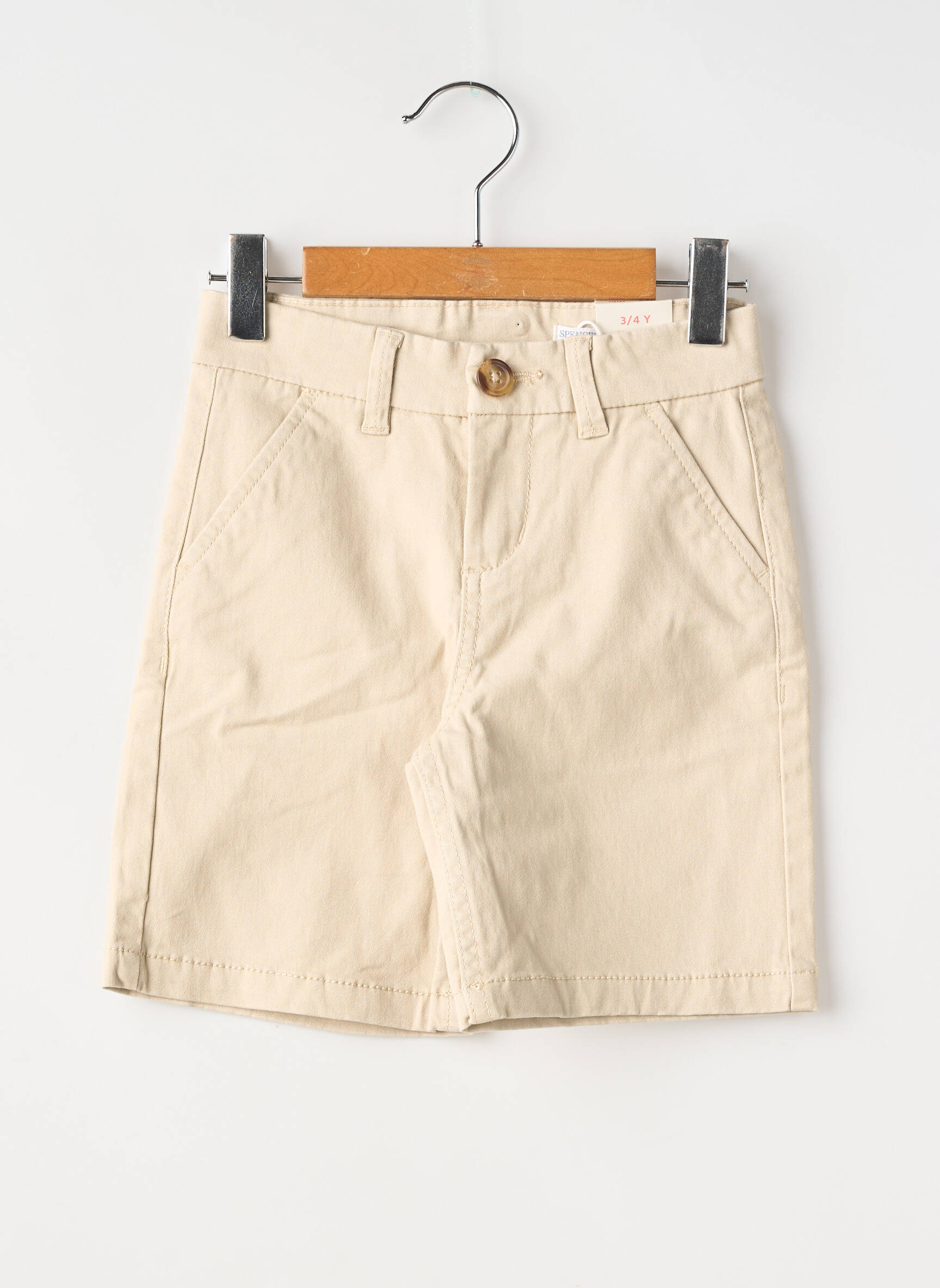 Bermuda fermeture zippée sous rabat boutonné beige ZY garçon