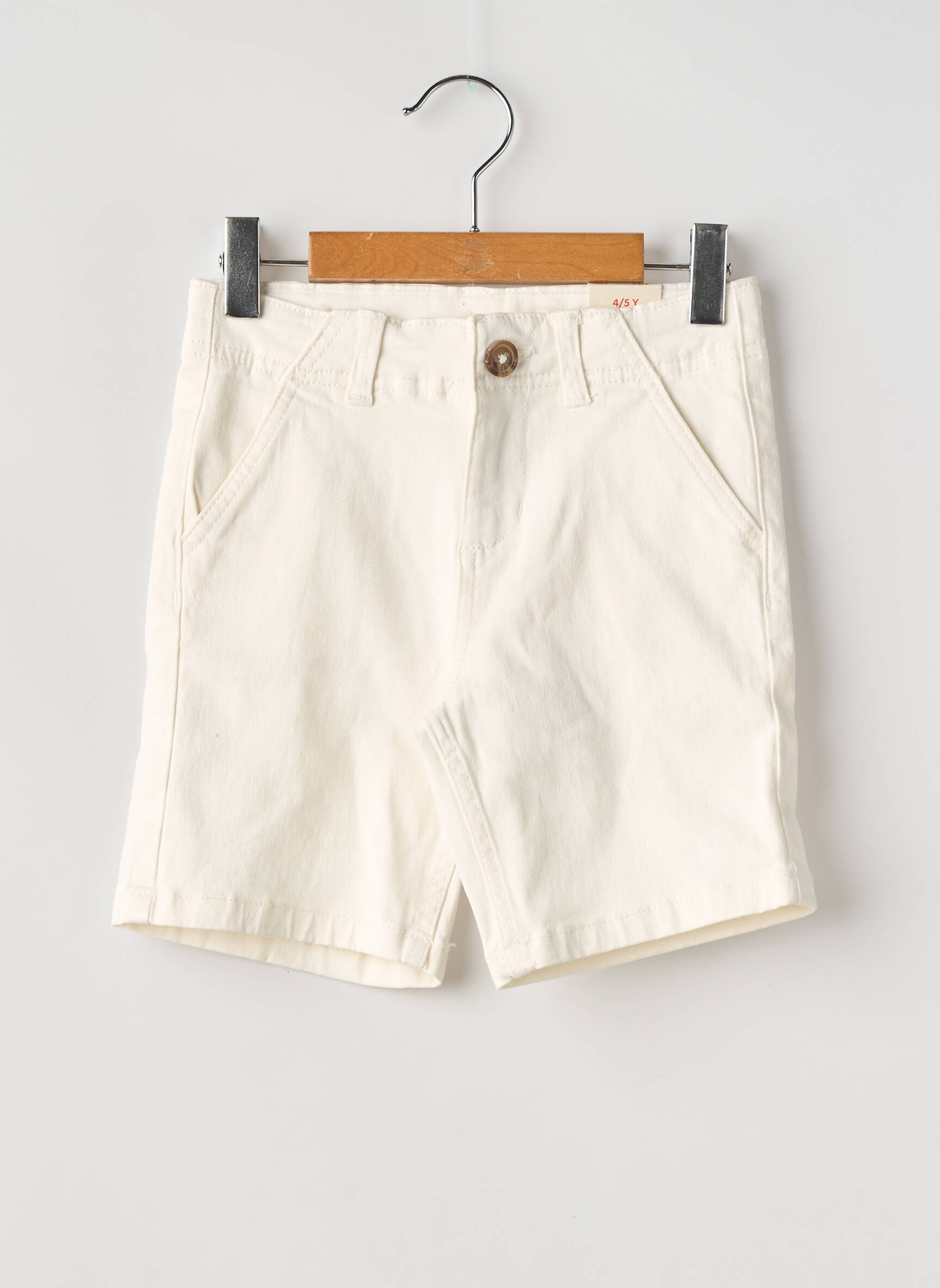 Bermuda fermeture zippée sous rabat boutonné taille ajustable blanc ZY garçon