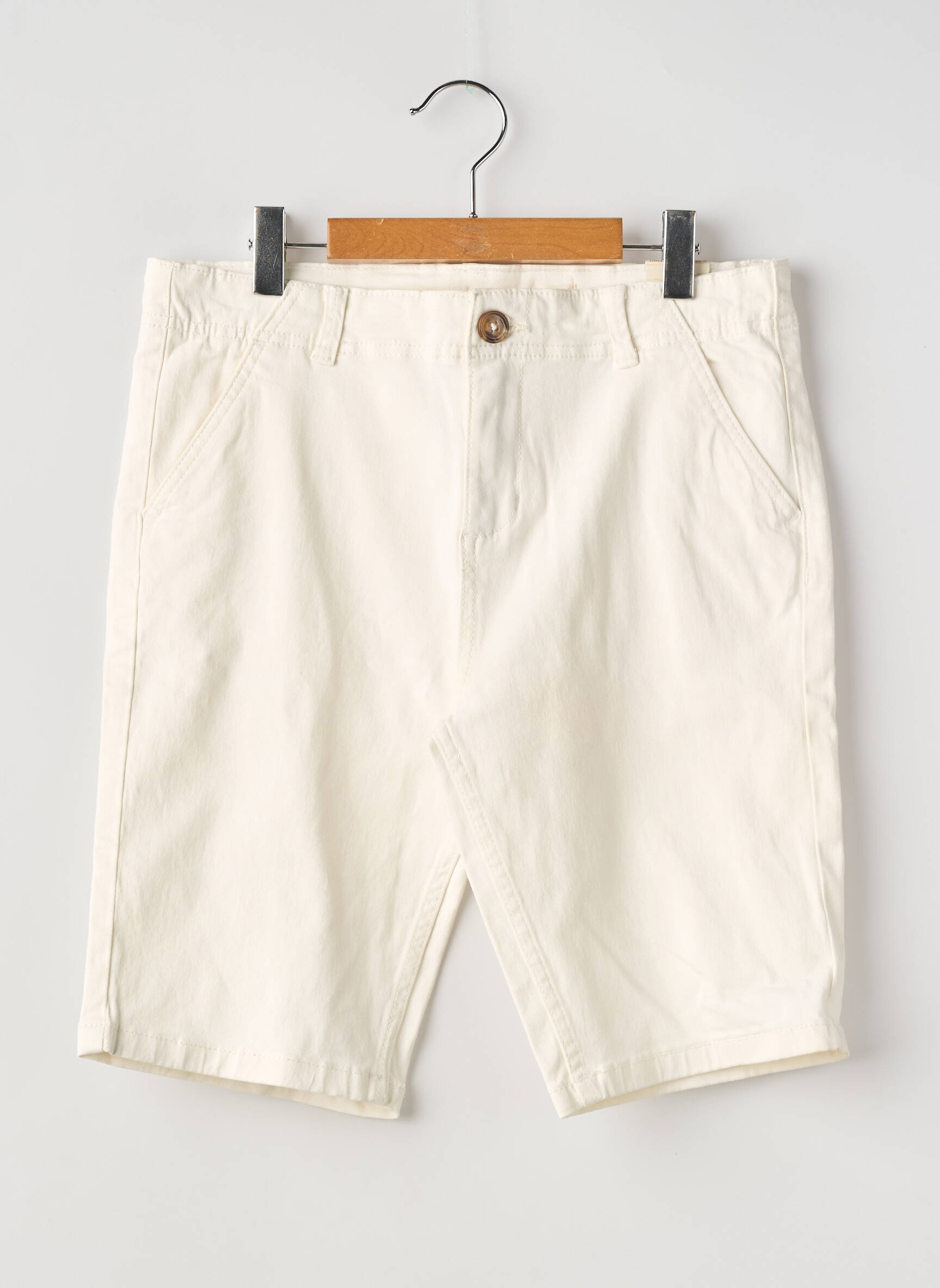 Bermuda fermeture zippée sous rabat boutonné taille ajustable blanc ZY garçon