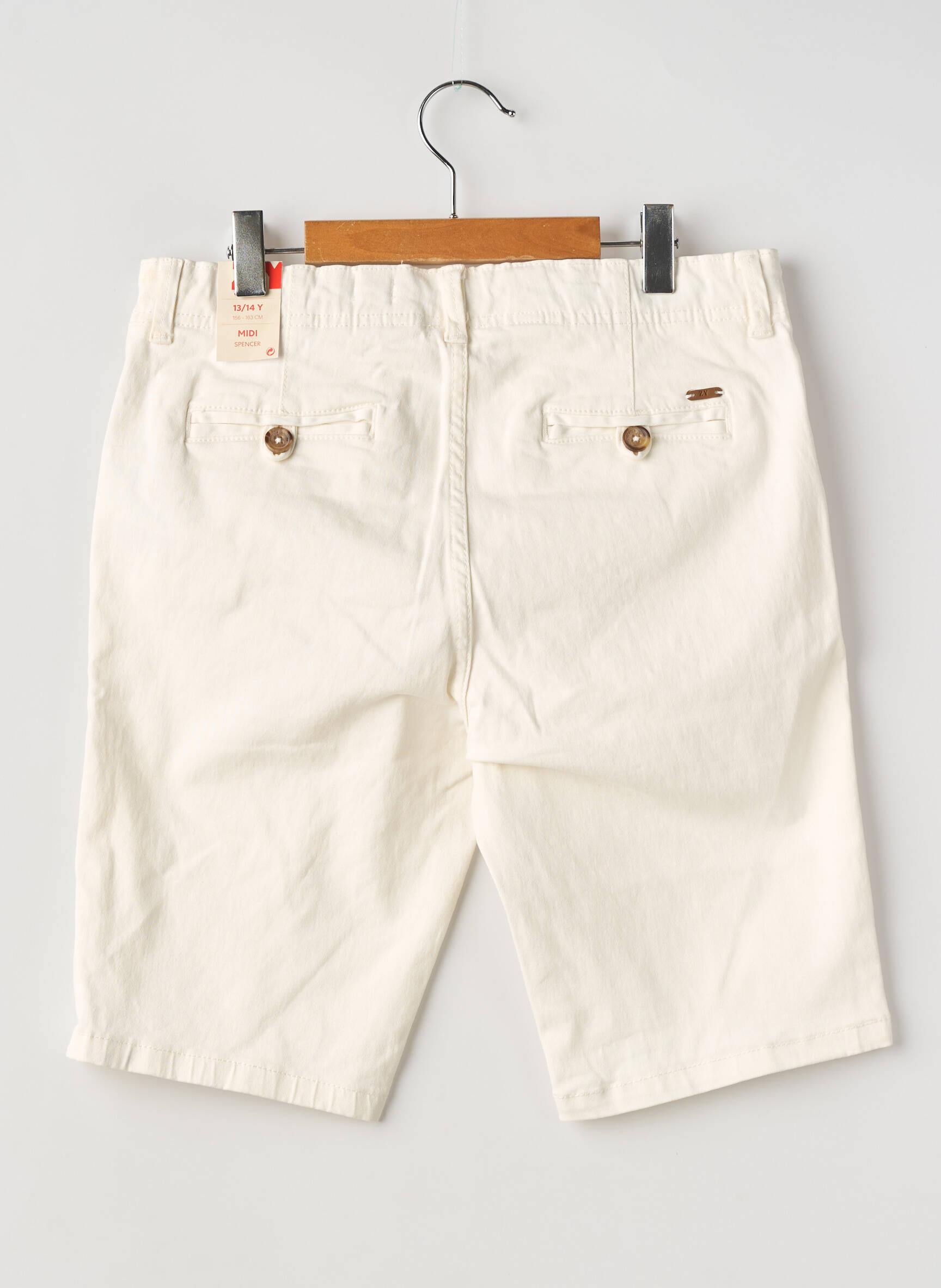 Bermuda fermeture zippée sous rabat boutonné taille ajustable blanc ZY garçon