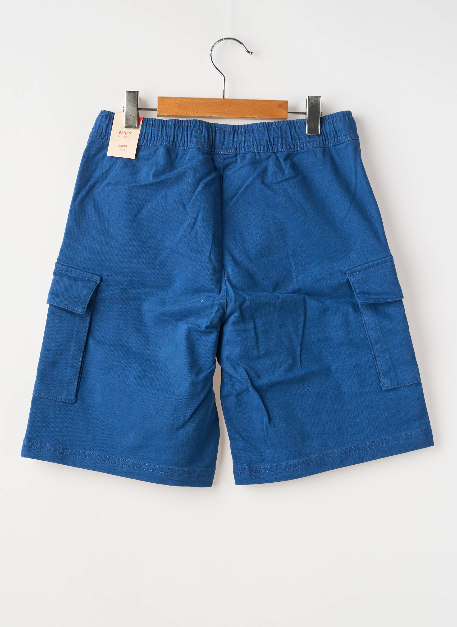Bermuda poches taille ajustable bleu ZY garçon