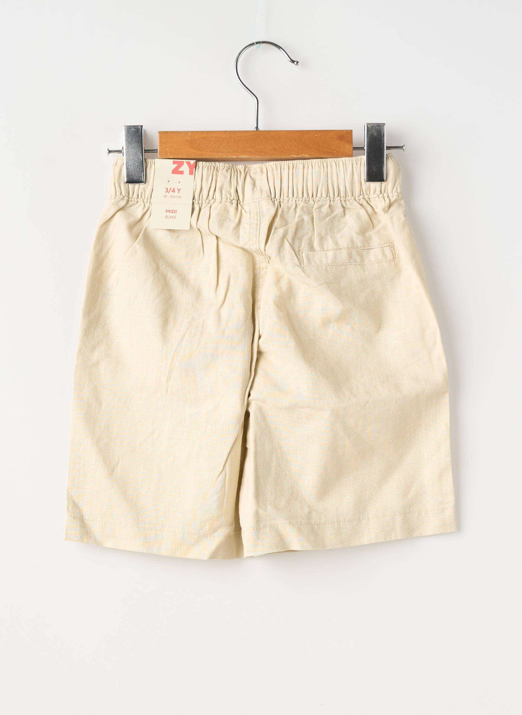 Bermuda taille élastique taille élastique beige ZY garçon