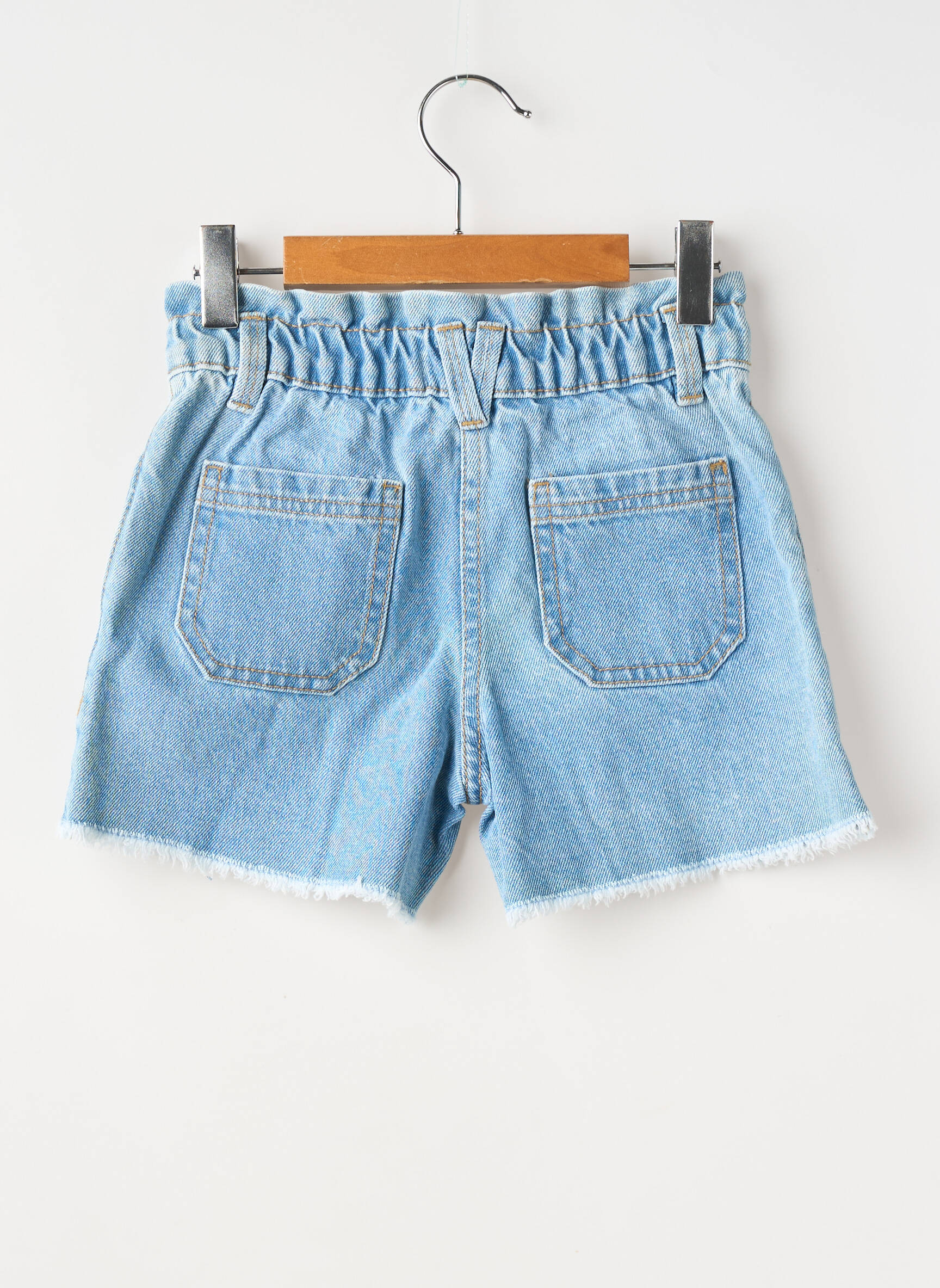 Short tissage denim taille élastique bleu ZY fille
