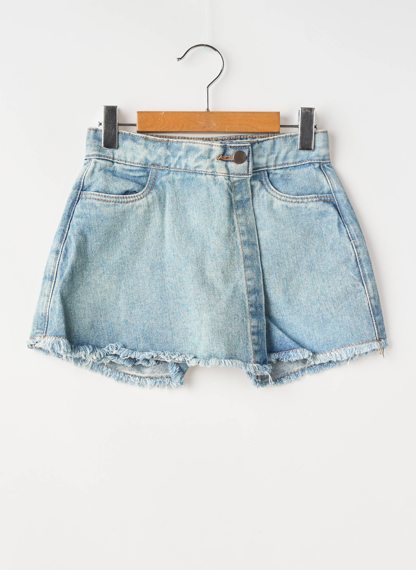 Short tissage denim taille ajustable bleu ZY fille