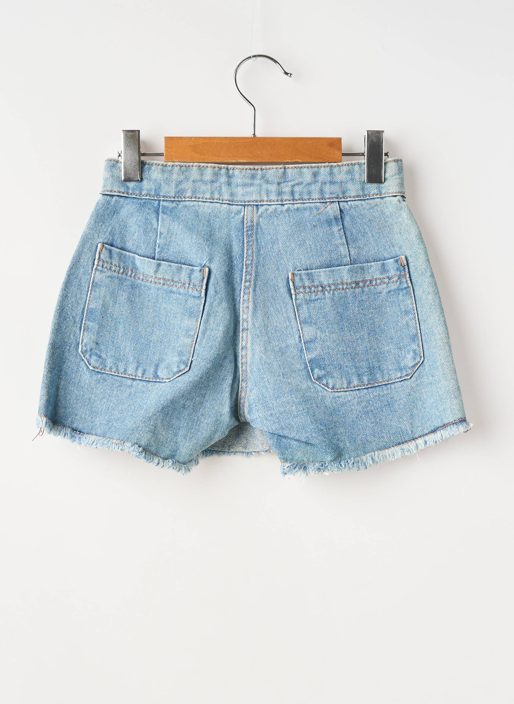 Short tissage denim taille ajustable bleu ZY fille