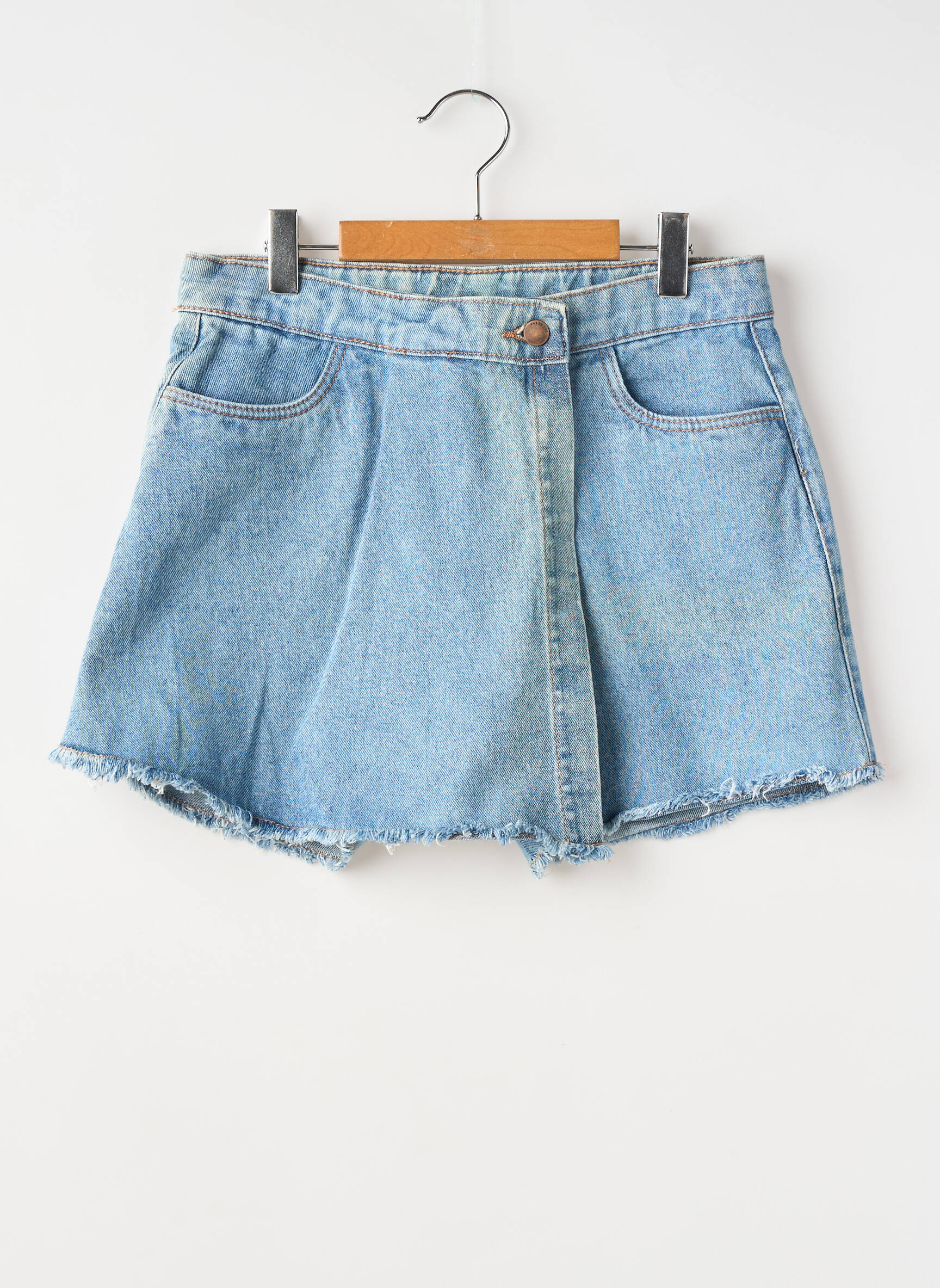 Short tissage denim taille ajustable bleu ZY fille