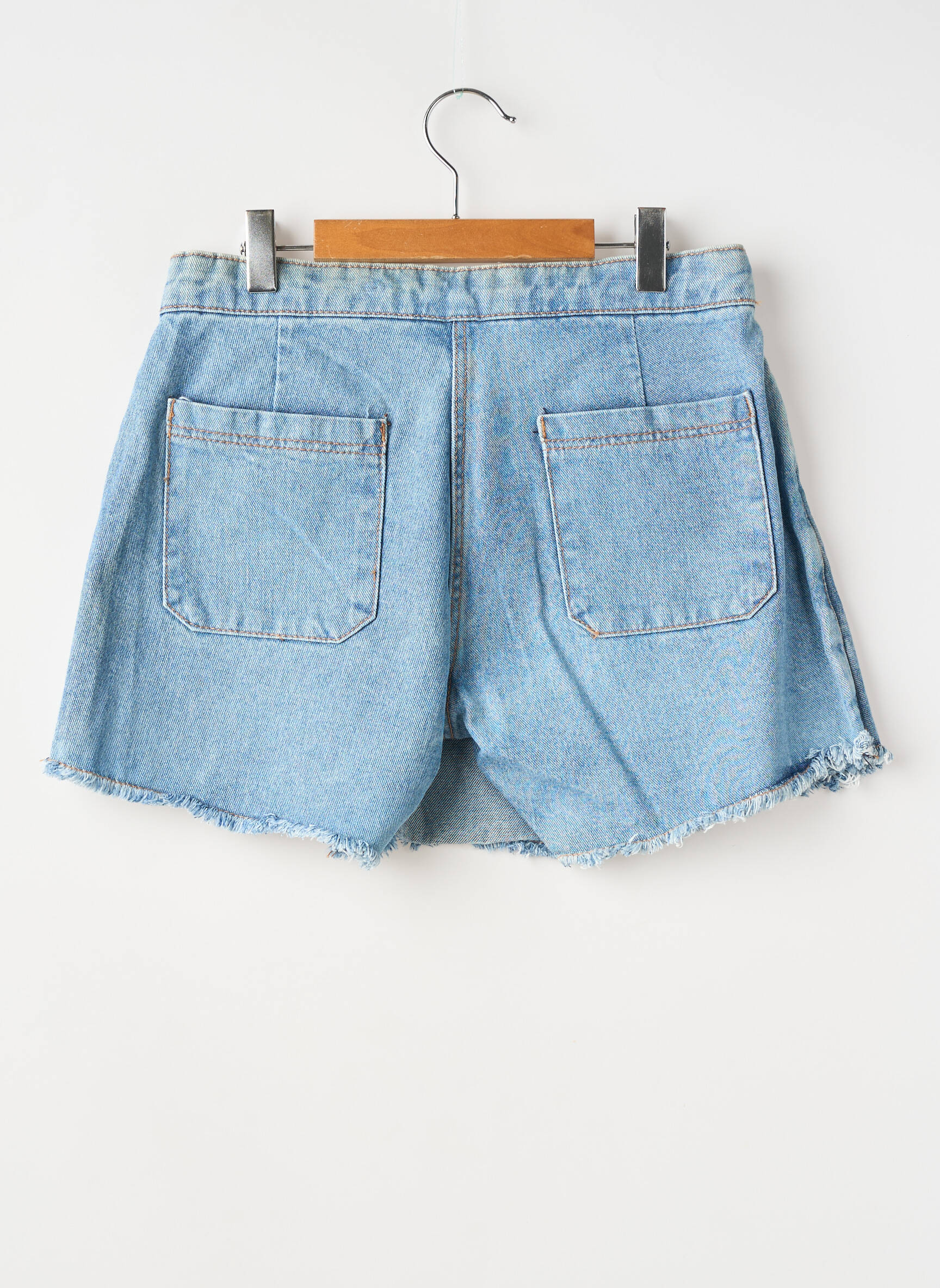 Short tissage denim taille ajustable bleu ZY fille