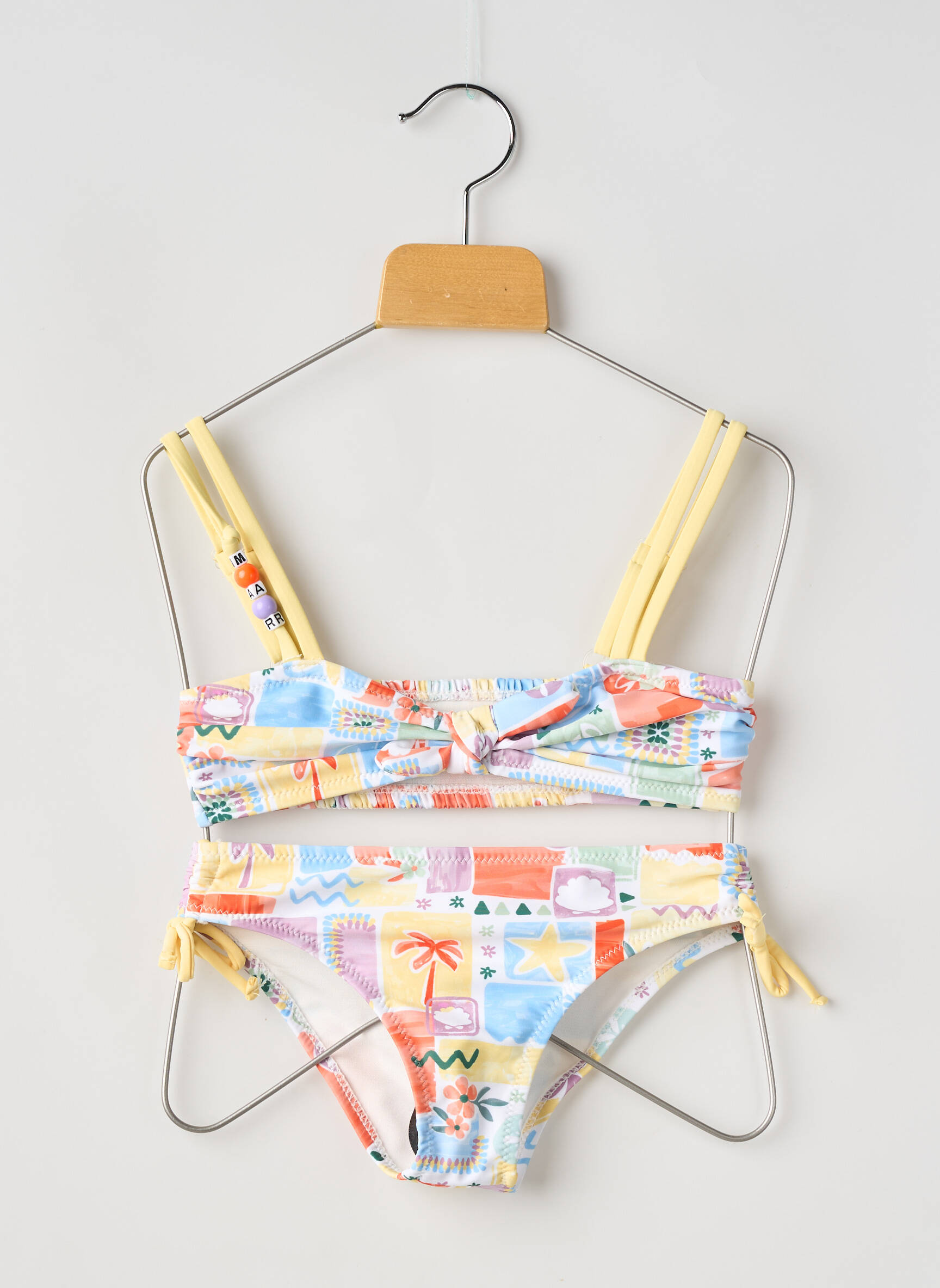 Maillot de bain 2 pièces stretch jaune ZY fille