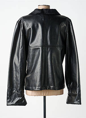 Veste simili cuir poches noir PAUL BRIAL femme