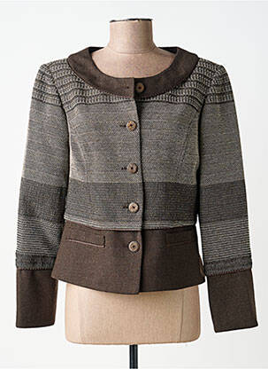 Veste chic fermeture boutonnée sur le devant marron INFINITIF femme