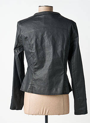 Veste simili cuir finition intérieure doublure imprimée noir JOCAVI femme