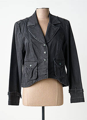 Veste casual col tailleur noir PAUL BRIAL femme