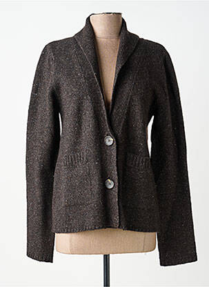Gilet manches longues col châle marron YERSE femme