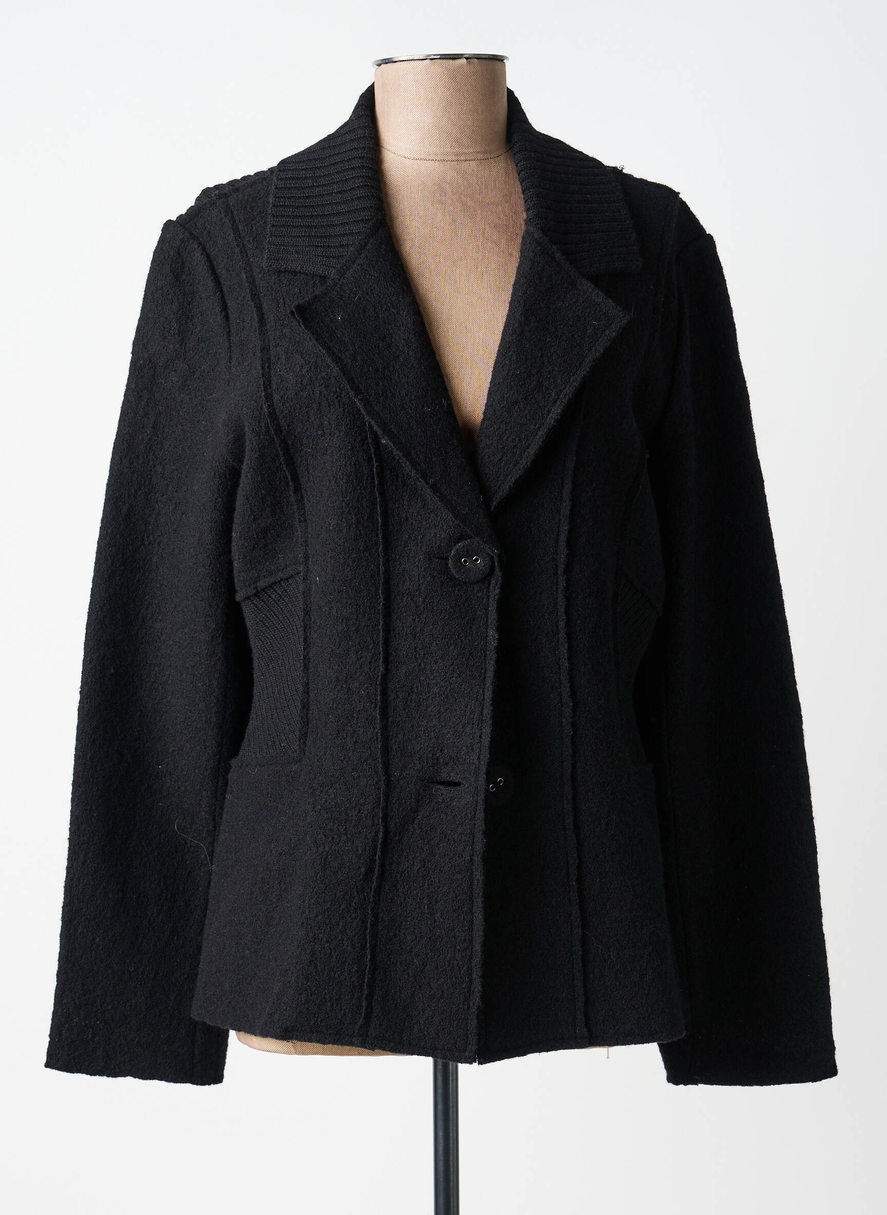 Veste casual col tailleur noir KATMAI femme