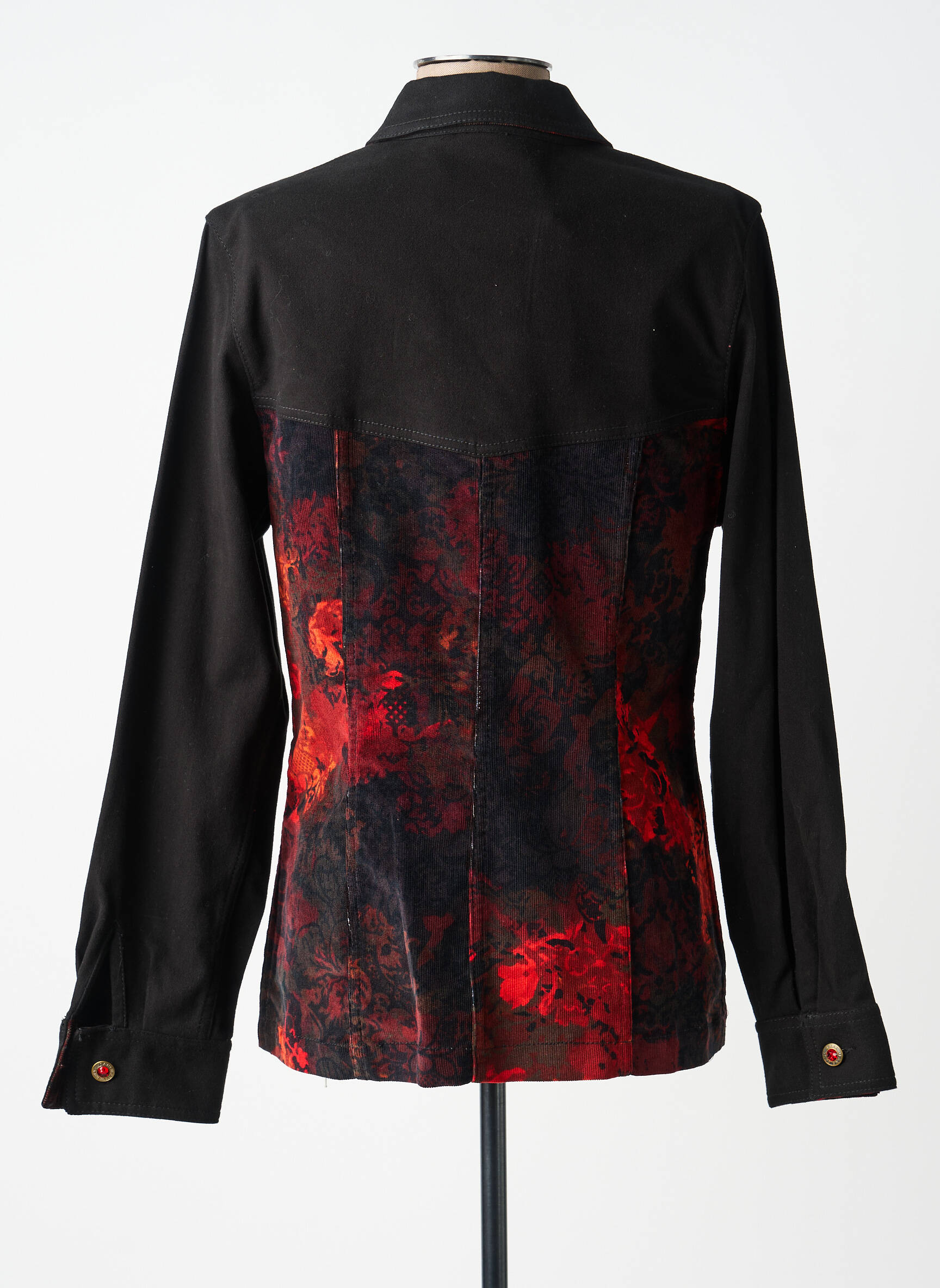 Veste casual poignets boutonnés avec fente noir PAUL BRIAL femme