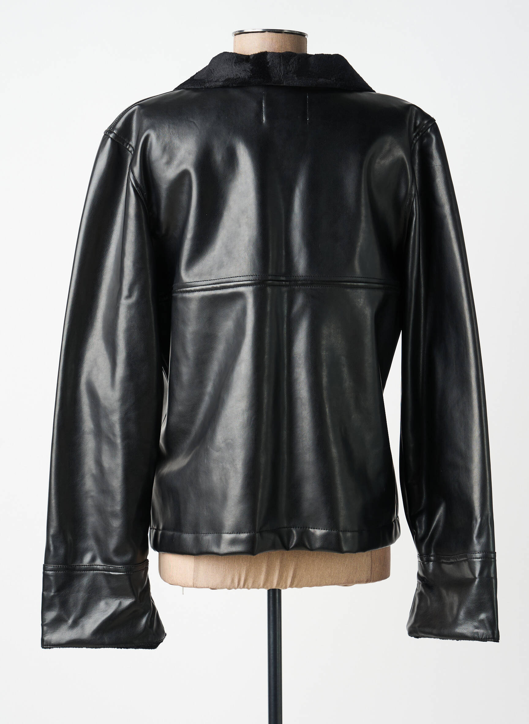 Veste simili cuir poches noir PAUL BRIAL femme