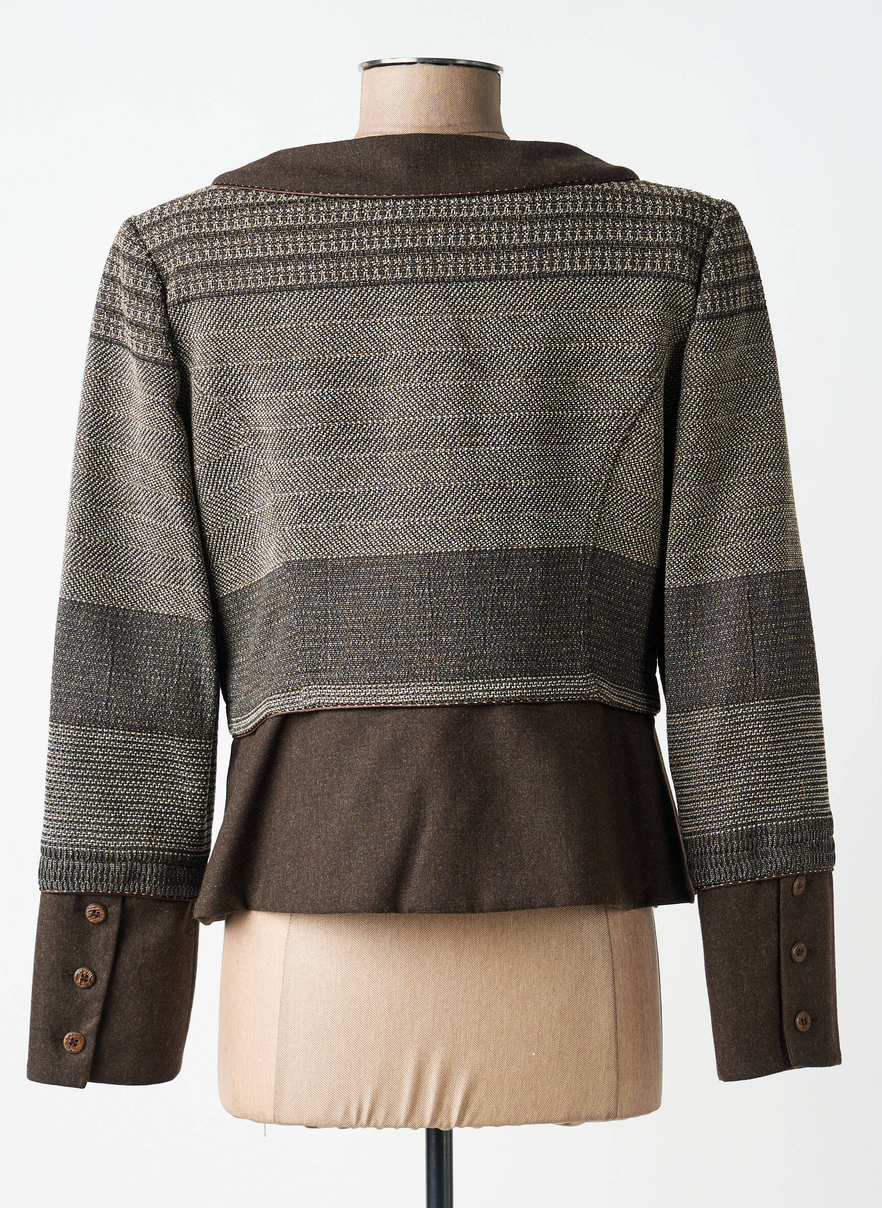 Veste chic fermeture boutonnée sur le devant marron INFINITIF femme