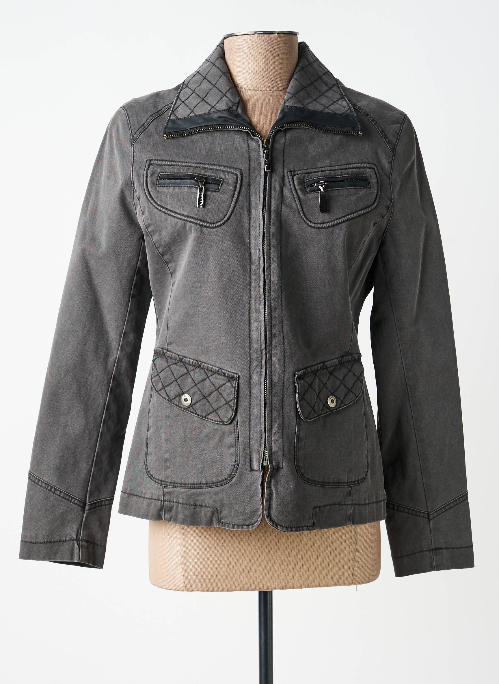 Veste casual poches gris JOCAVI femme