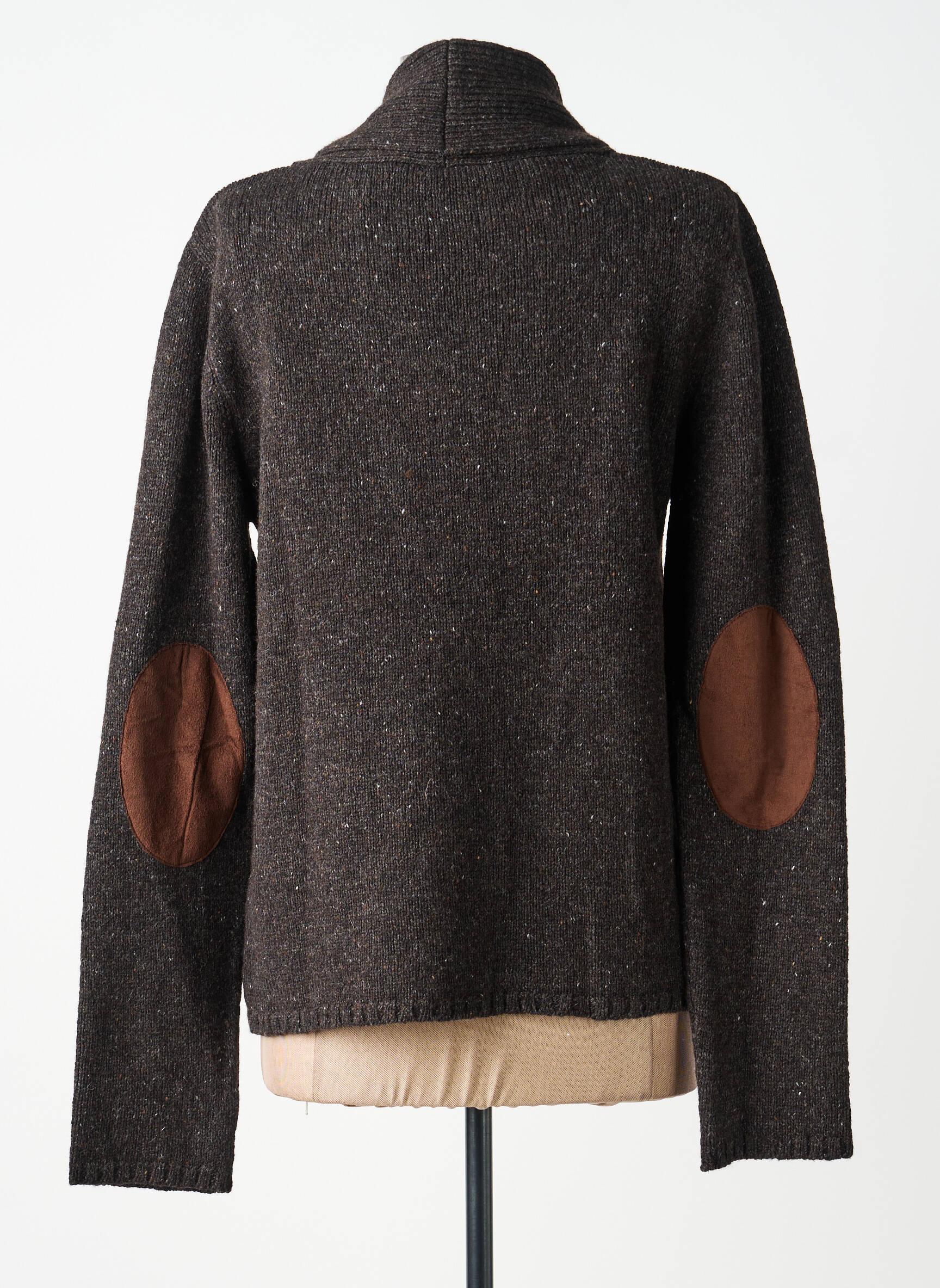 Gilet manches longues col châle marron YERSE femme
