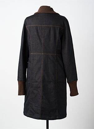 Manteau long coupe cintrée sans capuche noir CARNET DE BORD femme