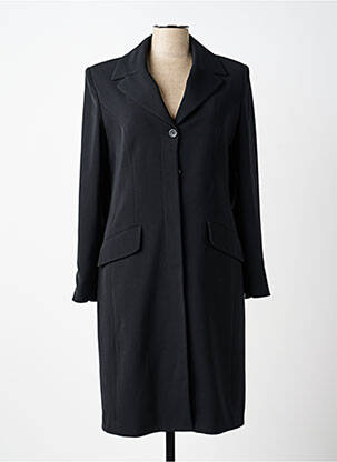 Manteau long coupe cintrée sans capuche noir ENTRACTE femme