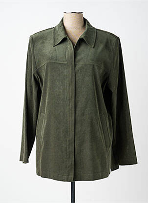 Veste casual tissage suedine vert PRUNELLE femme