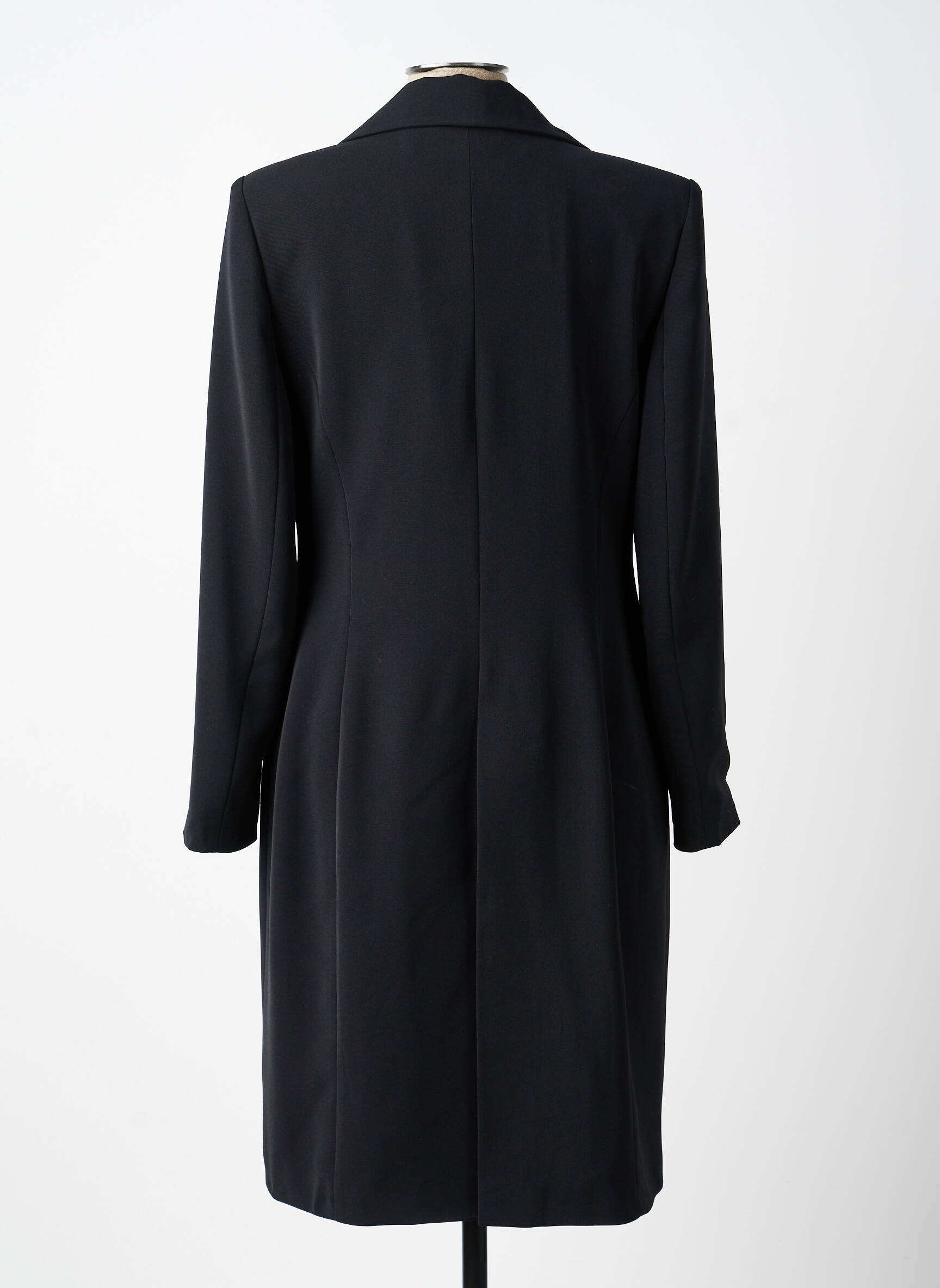 Manteau long coupe cintrée sans capuche noir ENTRACTE femme